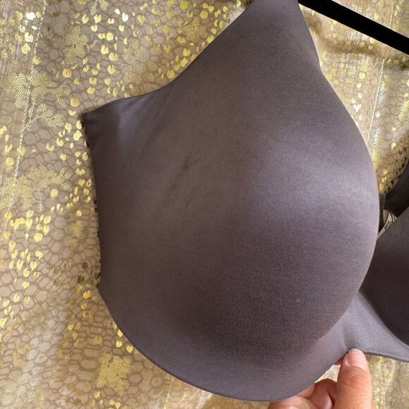 Victorias Secret Gray Wireless Infinity Flex Plunge Lined Semi Demi Bra 38DD - Picture 4 of 8